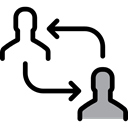 networking, Connection, transfer, user Black icon