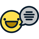 Emoticon, Speaking, Chat, speech bubble, chatting, Emoji, Communications, Smileys, talk, Talking Black icon
