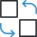 transfer, interface, networking, Arrows, Direction, Multimedia Option, Orientation Black icon