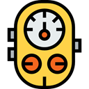 Atmospheric, technology, Gauge, pressure, measure, Tools And Utensils, industry, meter, needle SandyBrown icon