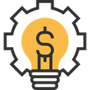 Idea, Business And Finance, Gear, Light bulb, creative, production Black icon