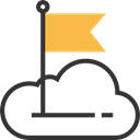 Seo And Web, Cloud computing, flag, Goal Black icon