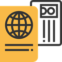 document, technology, travel, Identity, passport, identification SandyBrown icon