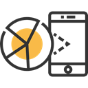 mobile phone, Communications, Business And Finance, Cell phone, Analytics, Pie chart, smartphone Black icon