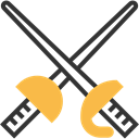 weapons, Sports And Competition, Fencing, Olympic Games, sports, swords, saber, foil Black icon