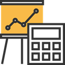 Presentation, Line Chart, finances, calculator, Business And Finance DarkSlateGray icon