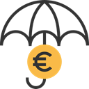 Umbrella, Business And Finance, insurance, Euro, Protection, Money Black icon