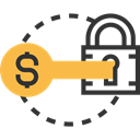 investment, security, Dollar, Business And Finance, Money, Key, padlock Black icon