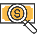 Business, Dollar Symbol, search, magnifying glass, Money, Loupe, Business And Finance DarkSlateGray icon