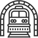 travel, rails, travelling, train, transport, street, transportation DarkSlateGray icon