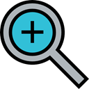ui, lens, magnifying glass, Loupe, interface, Tools And Utensils, Multimedia, Zoom in Black icon