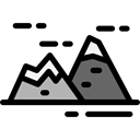 landscape, Altitude, mountains, Snow, nature Black icon