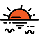 landscape, sun, nature, sea, Dusk, sunset, weather Black icon