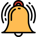 bell, Alarm, Alert, Time And Date, Tools And Utensils SandyBrown icon