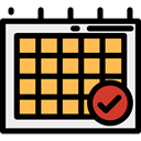 Checked, Schedule, Time And Date, Calendars, date, Organization, time, Calendar, interface, Administration Black icon