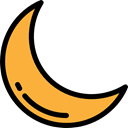 Half Moon, weather, nature, Moon, night, Moon Phase Black icon