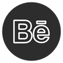 Behance, Circle, social-media, outline DarkSlateGray icon