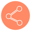 outline, social-media, share, Circle Salmon icon