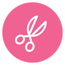 Cut, scissors, style, Circle PaleVioletRed icon