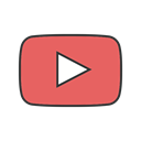 web, media, youtube, play, video, player IndianRed icon