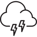 lightning, Cloud, weather, Storm Black icon