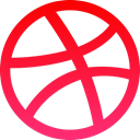 Logo, corporate, Social, media, dribbble Crimson icon