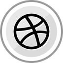 Social, corporate, dribbble, media, Logo Gainsboro icon
