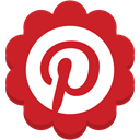 pinterest, media, round, Flower, P, Social Firebrick icon
