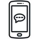 Application, Chat, phone, messages, telephone icon, mail, Bubble Black icon
