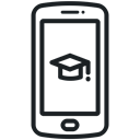 smartphone icon, Mobile, education, learning Black icon