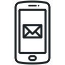 telephone icon, Letter, Email, mail, Message, send, Application Black icon