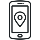 Map, Gps, Communication, navigation, location, phone icon, Application Black icon