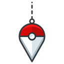 Game, pokemon, locator, Go, play Black icon