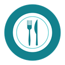 Cutlery, Citycons, hotel, Plate DarkCyan icon