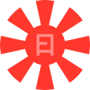 oriental, Asian, symbol, japan, signs, sun OrangeRed icon