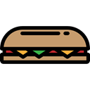 Bread, junk food, Fast food, meat, food, sandwich Black icon