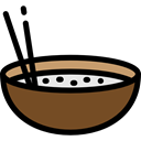 food, Japanese Food, rice, Bowl, chopsticks, Chinese Food Black icon