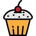 sweet, food, baked, Bakery, cupcake, muffin, Dessert Black icon