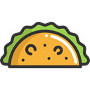 Fast food, food, snack, Mexican, Taco, Food And Restaurant, Lunch Black icon