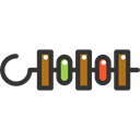 Food And Restaurant, Brochette, Barbecue, protein, meat, nutrition, food Black icon