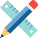 ruler, Edit, Tools And Utensils, tool, settings, pencil LightBlue icon