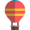 hot air balloon, flight, transportation, transport Black icon