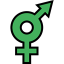 Intersex, signs, male, shapes, Shapes And Symbols, people, sex, Femenine, Masculine, Female Black icon