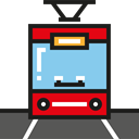 transportation, vehicle, Public transport, transport, Automobile, Tram Black icon