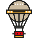 transportation, Flying, transport, travel, hot air balloon Black icon