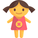 toys, childhood, doll, Kid And Baby, Girl, people, Toy SandyBrown icon