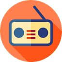 Communications, radio, electronic, music, technology, vintage Coral icon