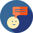 Man, speech bubble, chatting, Talking, people, Communications, Speaking SteelBlue icon