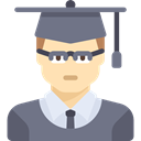 Man, Cap, Boy, mortarboard, user, people, Graduate, education SlateGray icon