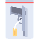 evidence, Bag, security, Gun, pistol, investigation, weapons Lavender icon